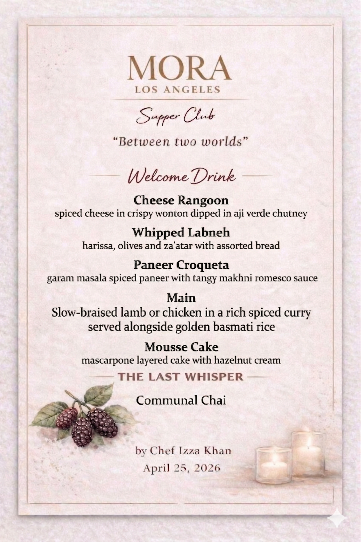 Mora Supper Club - LA 4/25 Presale
